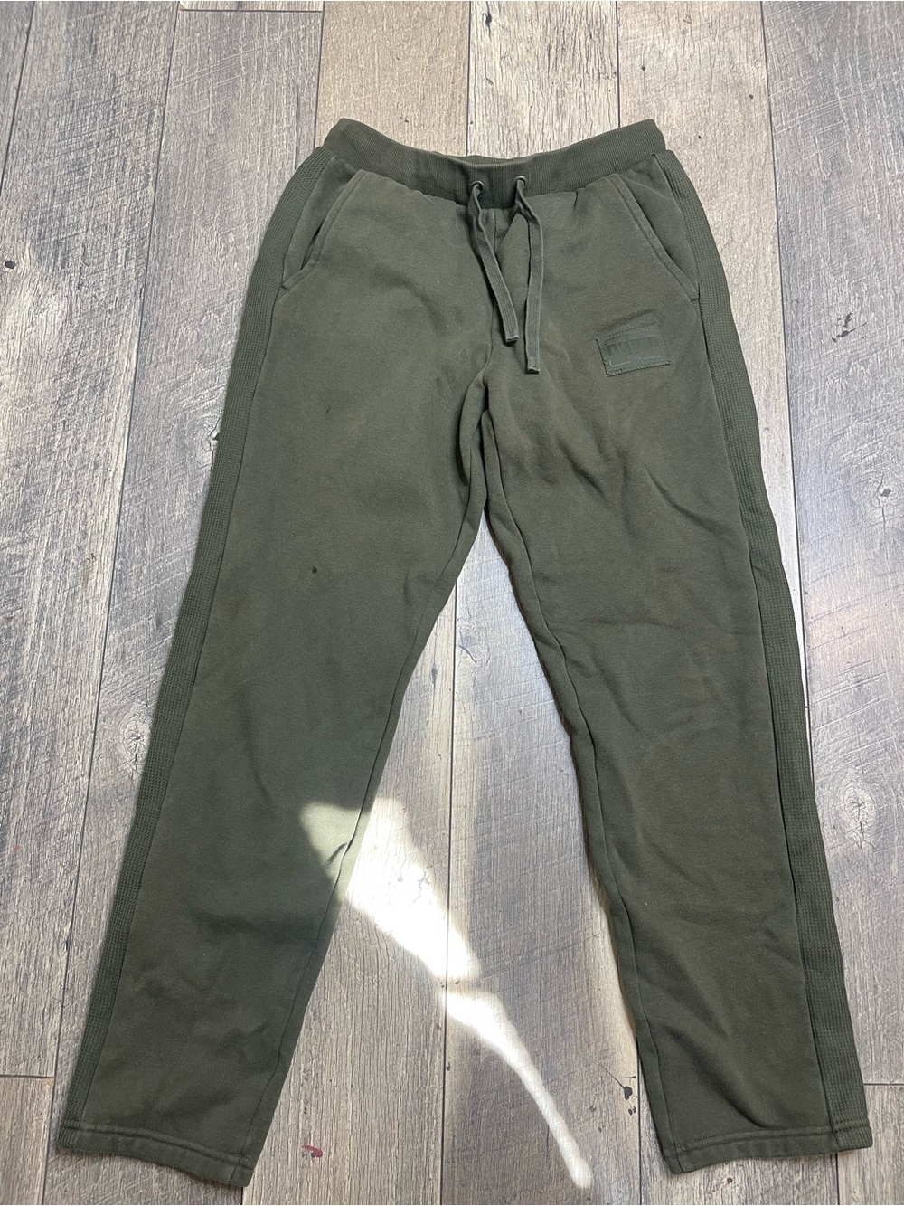 Puma Olive Green Drawstring Jogger Pants